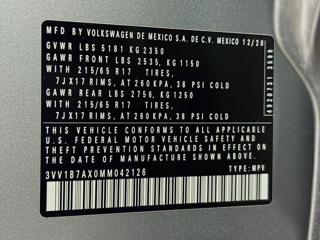 2021 Volkswagen Tiguan 2.0T S