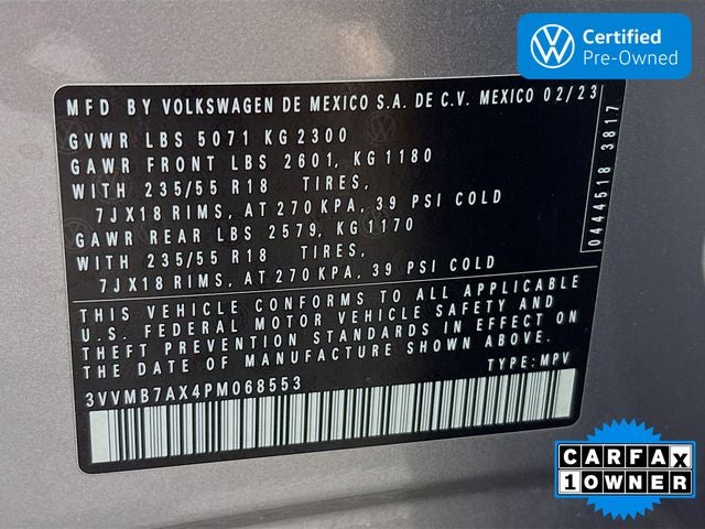 2023 Volkswagen Tiguan 2.0T SE