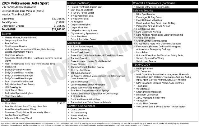 2024 Volkswagen Jetta 1.5T Sport