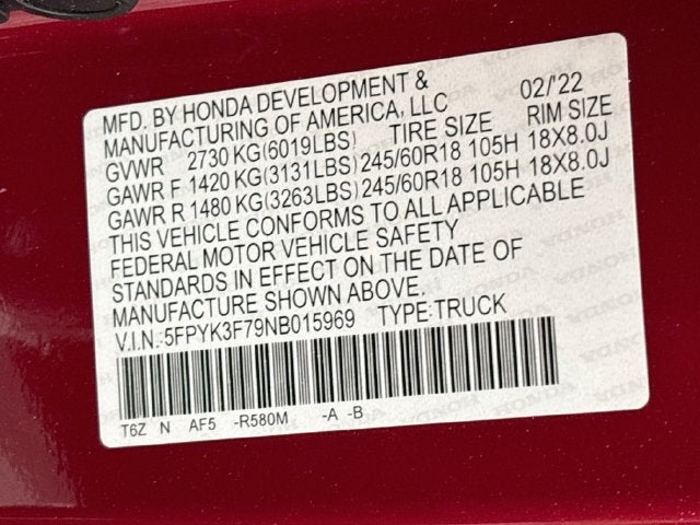 2022 Honda Ridgeline RTL-E