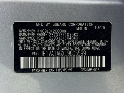 2020 Subaru WRX Base