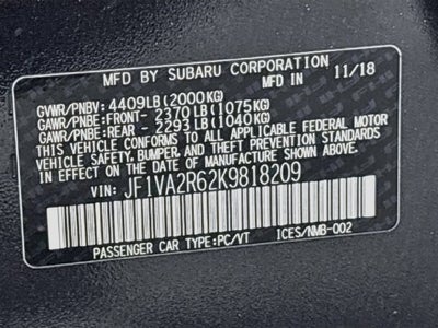 2019 Subaru WRX STi