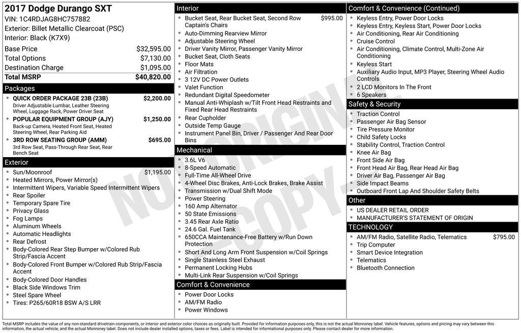 2017 Dodge Durango SXT AWD