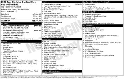 2023 Jeep Gladiator Overland 4x4