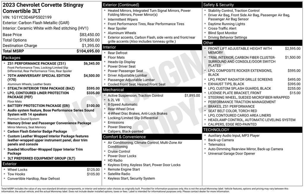 2023 Chevrolet Corvette Stingray 3LT