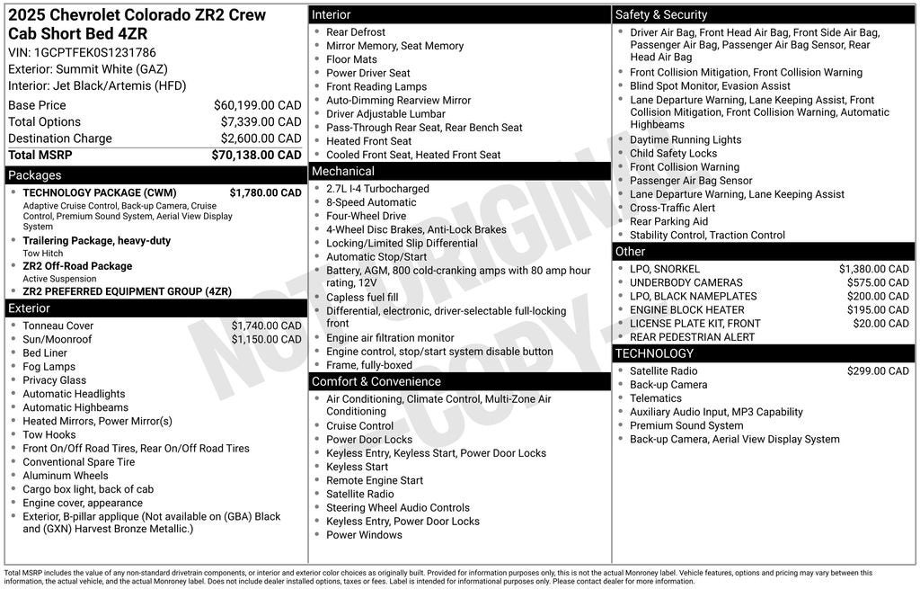 2025 Chevrolet Colorado ZR2