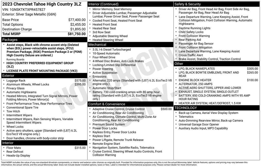 2023 Chevrolet Tahoe High Country