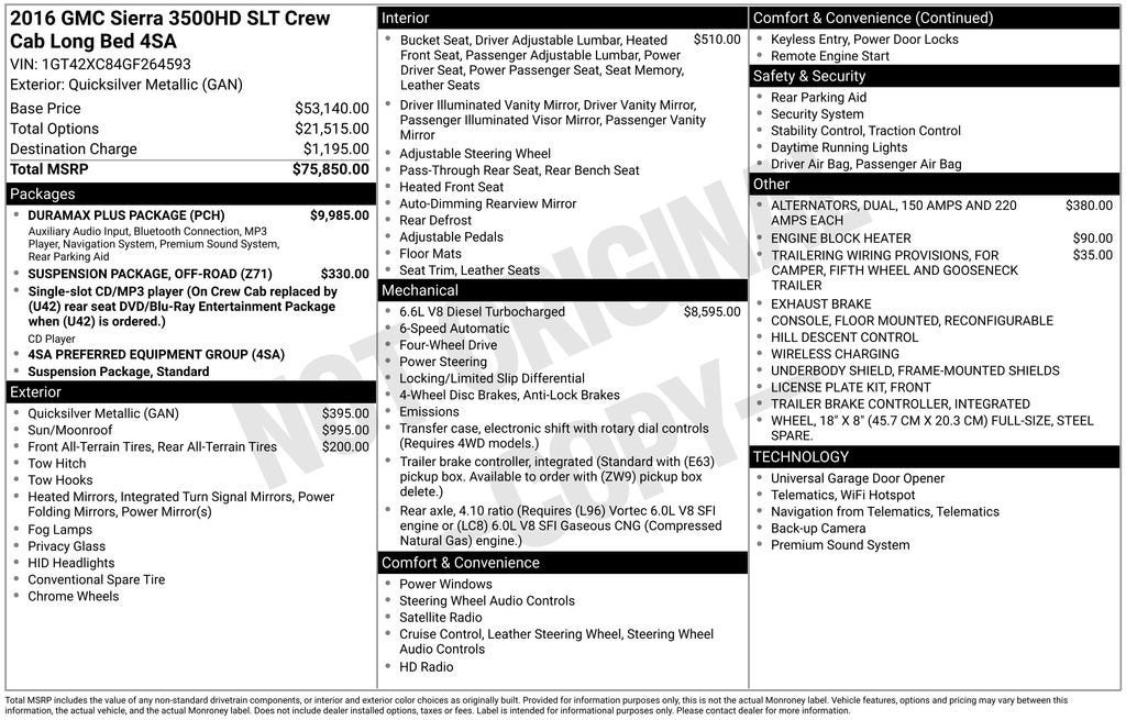 2016 GMC Sierra 3500 HD SLT