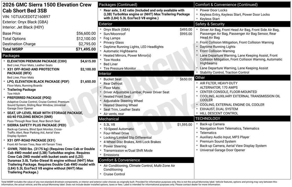 2026 GMC Sierra 1500 Elevation