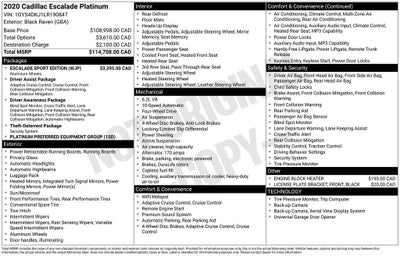 2020 Cadillac Escalade Platinum