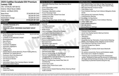 2025 Cadillac Escalade ESV Premium Luxury
