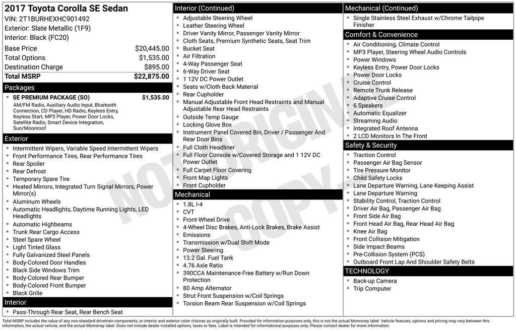 2017 Toyota Corolla SE