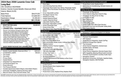 2024 RAM 3500 Laramie Crew Cab 4x4 8' Box