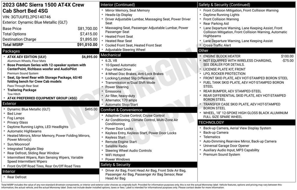 2023 GMC Sierra 1500 AT4X