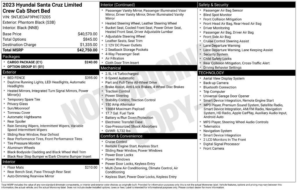 2023 Hyundai Santa Cruz Limited