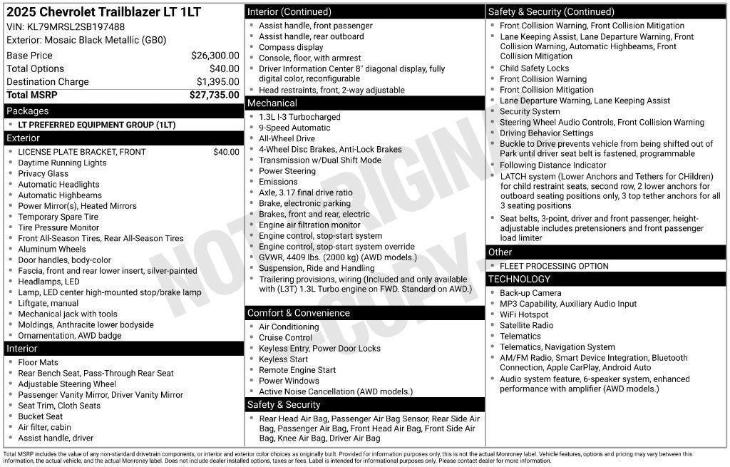 2025 Chevrolet Trailblazer LT