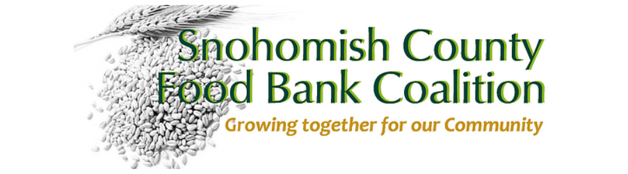 Snohomish County Food Bank Coalition logo with wheat and Growing together slogan